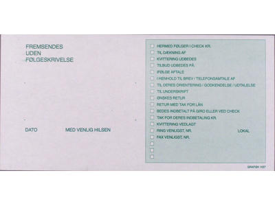 Følgeskrivelse GF1037 210x105mm 100 blade