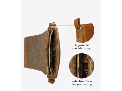 Computertaske Dbramante Marselisborg 14" lysbrun læder