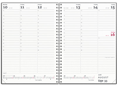 A5 ugekalender højformat mørkegrå PP-plast 2026