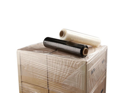 Strækfilm 45 cm x 300 m sort 20 my ind. klæb