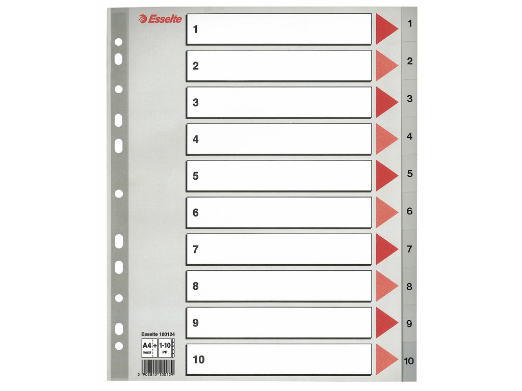 Talregister A4 Maxi Esselte 1-10 grå