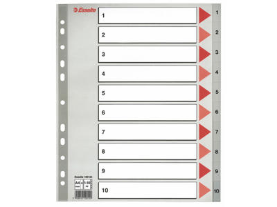 Talregister A4 Maxi Esselte 1-10 grå