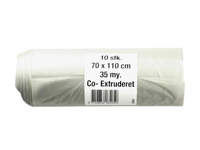 Affaldssæk | 70x110 cm | 100 L | klar | Basic 33 mic | LDPE | 10 stk