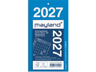 Afrivningskalender m/bagsidetekst 2027