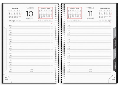 Dagkalender sort PP-plast 2026