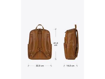 Rygsæk Dbramante Svendborg 16" lysbrun læder