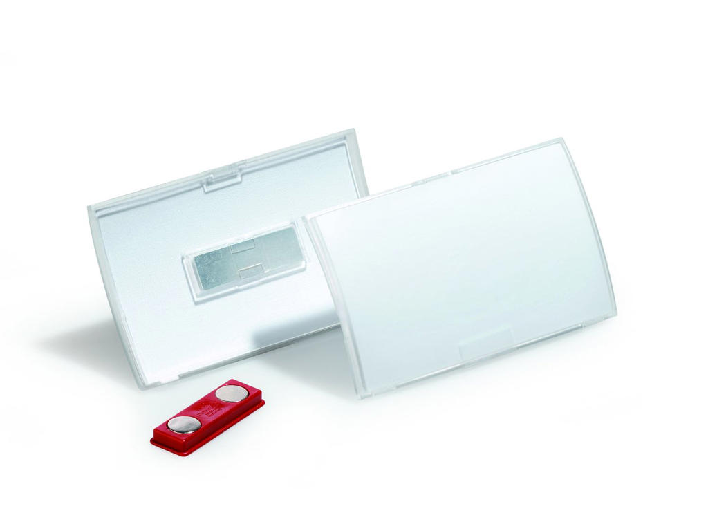Navneskilt 54x90 mm. Click Fold m/magnet 10 stk.