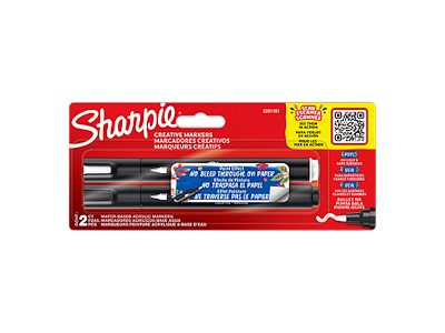 Marker Sharpie Kreative Akryl rund spids sort/hvid 2 stk