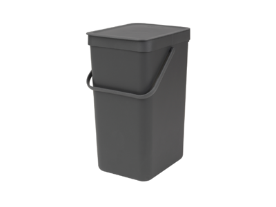 Brabantia affaldsspand med låg | 16 liter | Grå | Affaldssystem