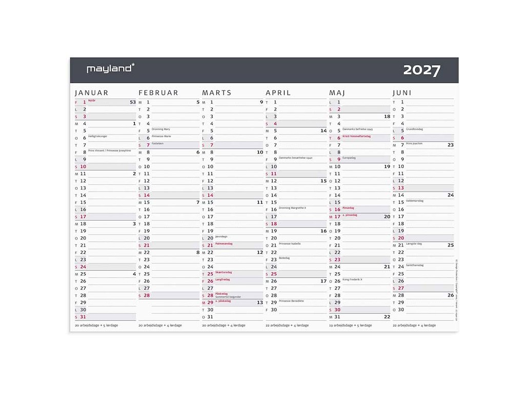 Kontorkalender Moderne A4 2027