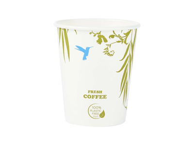 Papkrus | 100% plastfri | single wall | 25 cl | hvid/grøn | 1000 stk