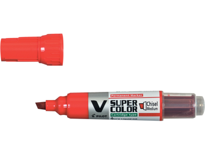 Marker Pilot V Super color M skrå spids rød