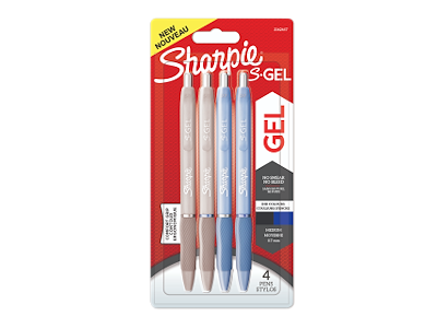 Sharpie S-Gel 0,7 mm blå/sort 4 stk