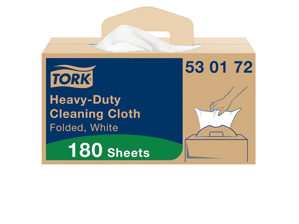 Aftørringsklud Tork W7 530172 hvid 180 stk