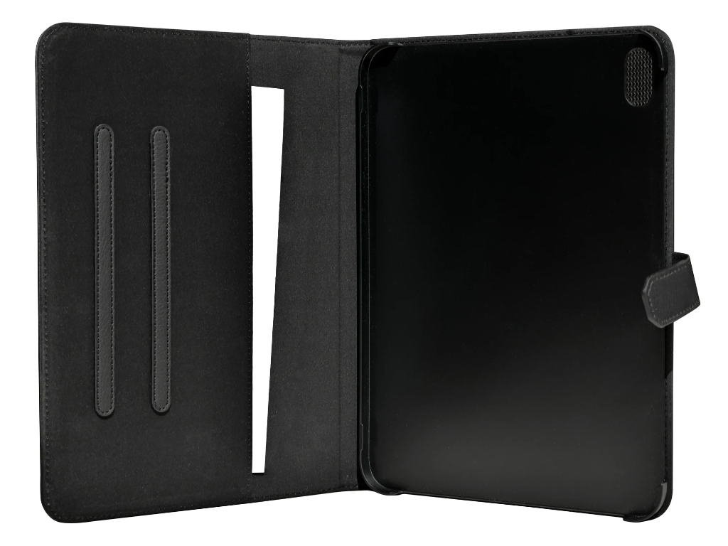 iPad 10.9" Gen 10 (2022) case, vegan leather, sleep/wake, stand, black