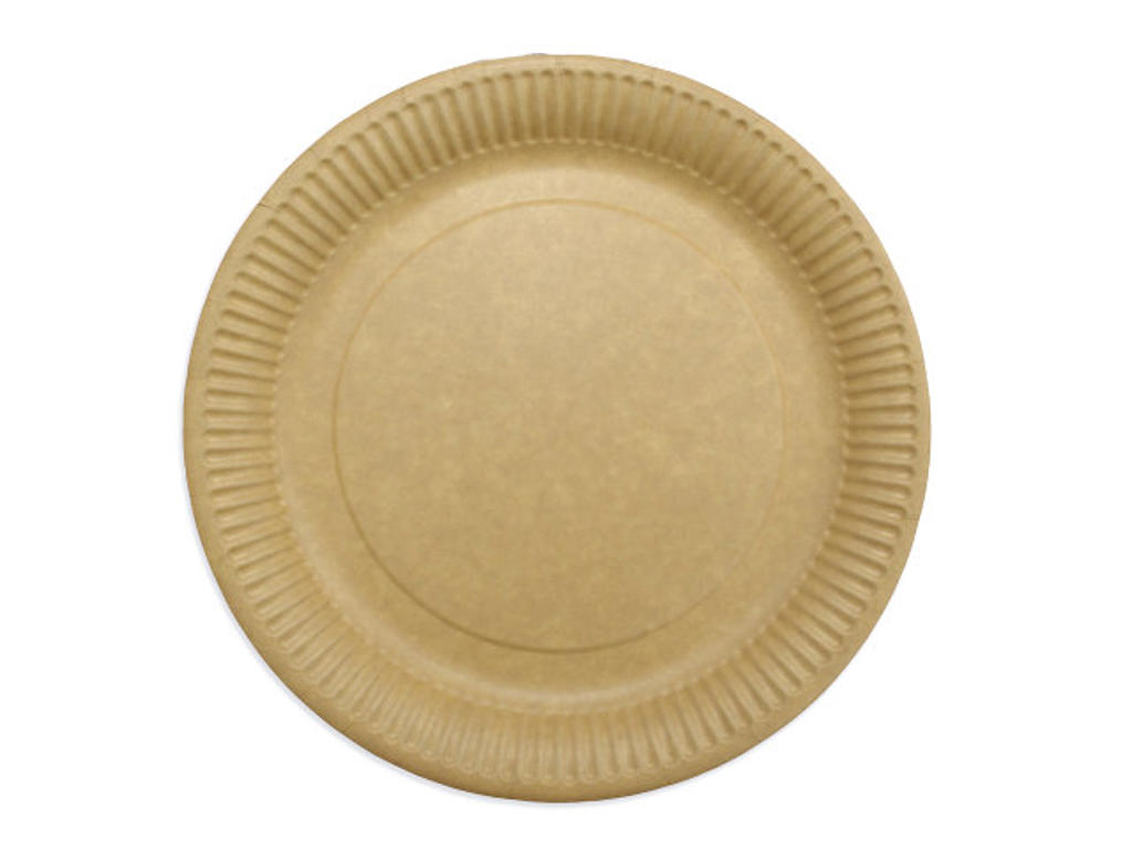 Tallerken 23 cm pap nature brun 50 stk