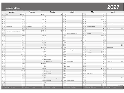 Basic kontorkalender m/whiteboard-funktion A2 2027