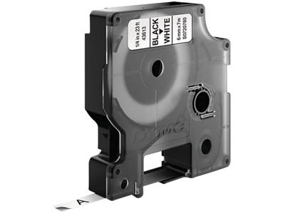 Dymo tape 43613 6mm sort/hvid 