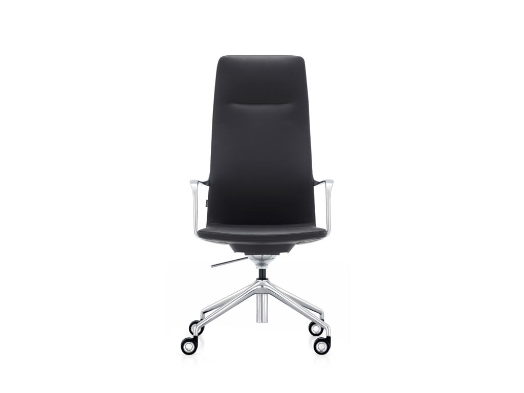 Mødestil Ventus Morgan høj, Sort PU/chrome stel