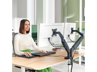 Monitorarm til 2 skærme Leitz Ergo mørkegrå