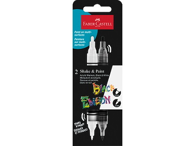 Marker Faber Castell Shake & Paint Sort/Hvid