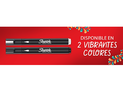 Marker Sharpie Kreative Akryl rund spids sort/hvid 2 stk