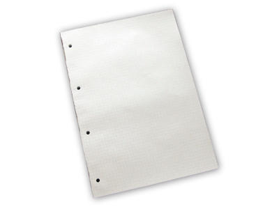 Blok A4 kvadreret med 4 huller