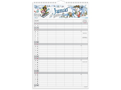 Familiekalender Otto Dickmeiss & Lilja Scherfig 5 kol. 2026