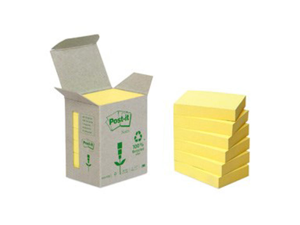 Post-it 38x51mm gul genbrug 6 blokke (653) 