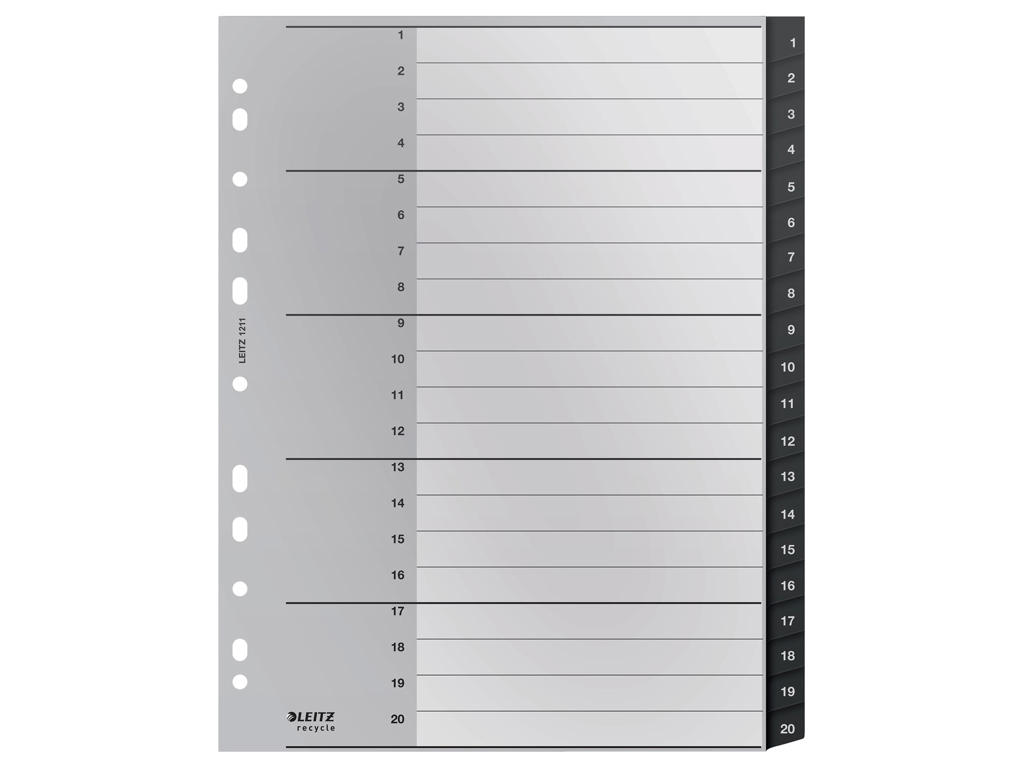 Talregister A4 1-20 PP Recycle