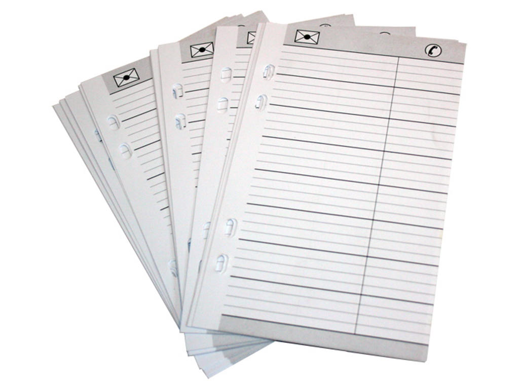 Løsblade til tlf/visitkortmappe 7900 10 stk