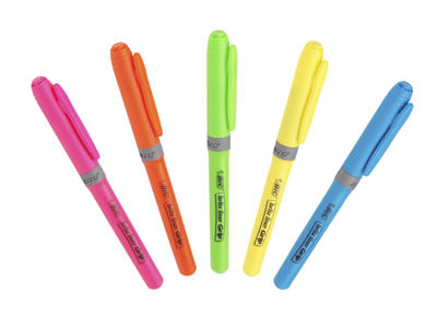 Overstregningstusch | Bic Brite liner grip | gul 