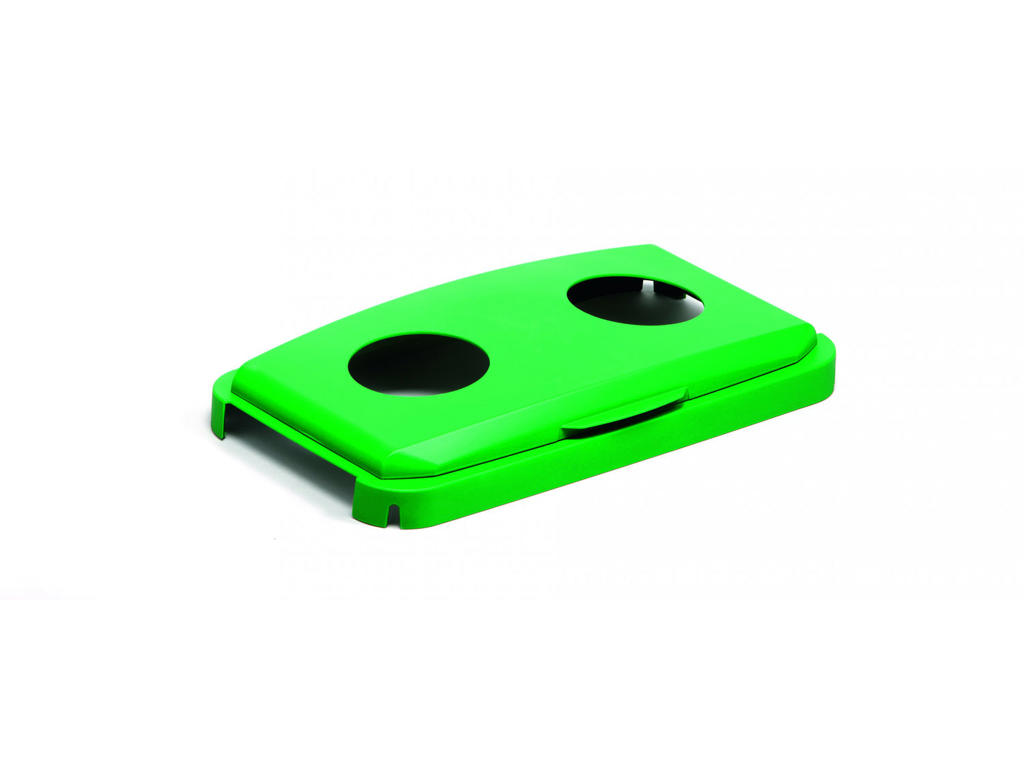 Hængslet låg t/Durabin 60L. grøn, dåser/flasker