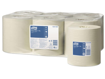 Aftørringspapir Tork M2 120150 Basic 1-lags gul 6 rl.