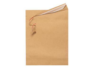 Forsendelsesposer 380x450mm med genluk 110g brun papir V-bund