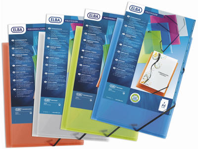 Elastikmappe A4 plast grøn Elba