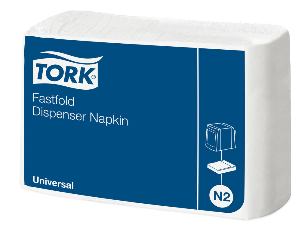 Servietter Tork N2 10933 Fastfold 1-lags hvid 36x300 stk.