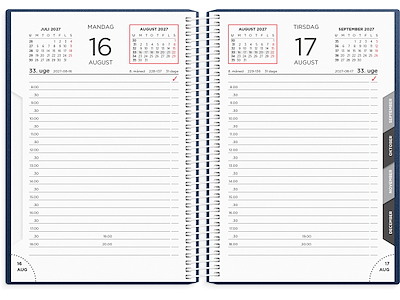 Dagkalender blå PP-plast 2027