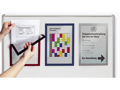 Skilt Duraframe® A4 blå magnetisk 5 stk