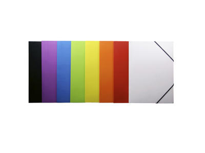 Elastikmappe A4 karton rød m/3 klapper