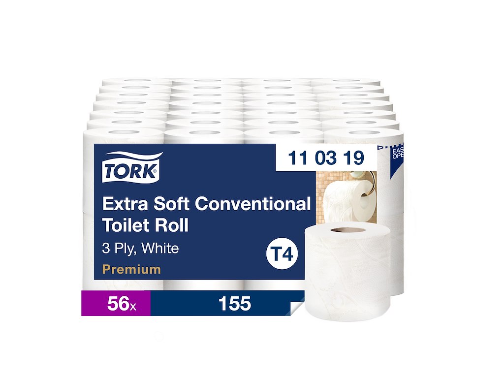 Toiletpapir Tork T4 110319 Extra Soft 3-lags 56 rl.