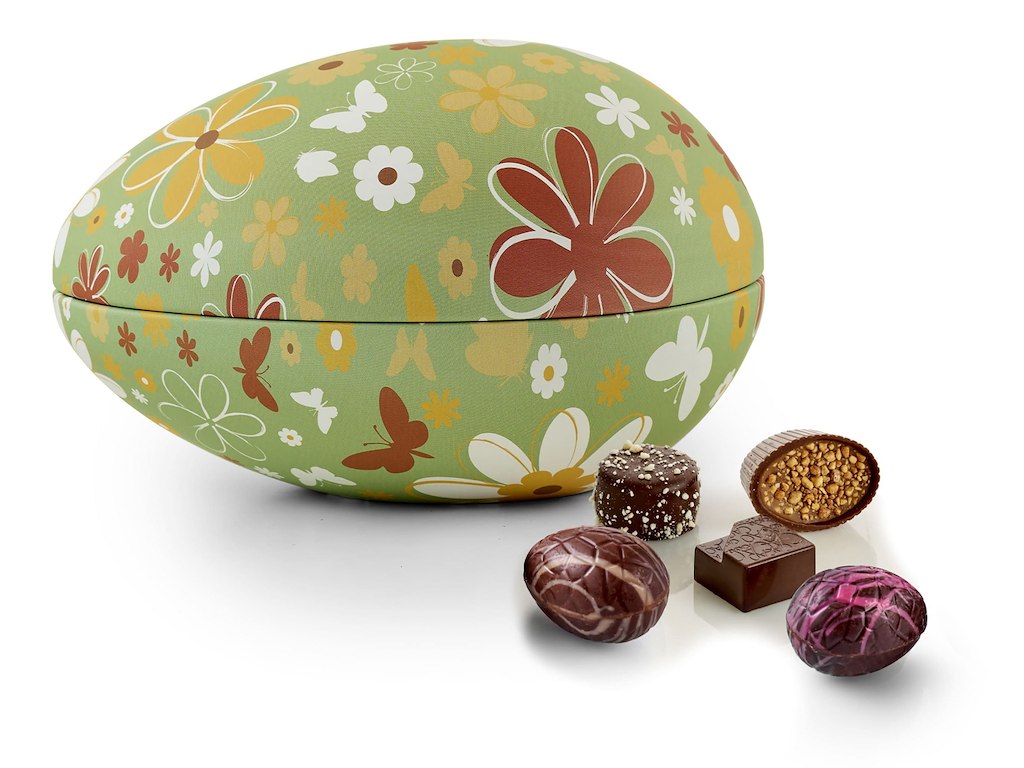 Butterflies & Flowers metalæg | Luksus chokolade & luksusæg 350g.