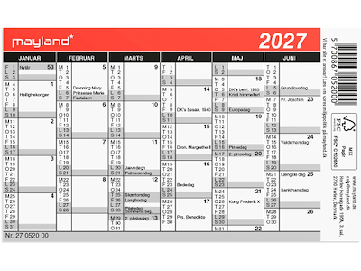 Mini kalender 2027