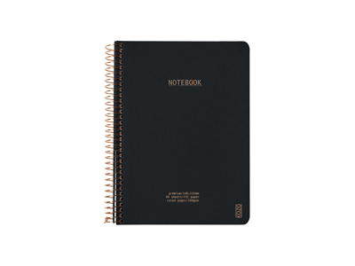Notesbog KOZO Premium A5 100 g linjeret sort