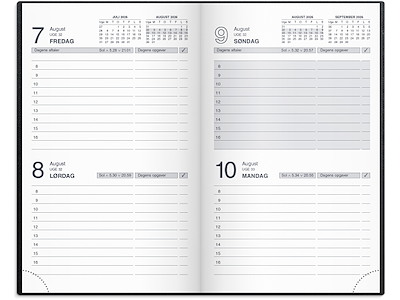 Noteringskalender 2 dage sort kunstskind 2026