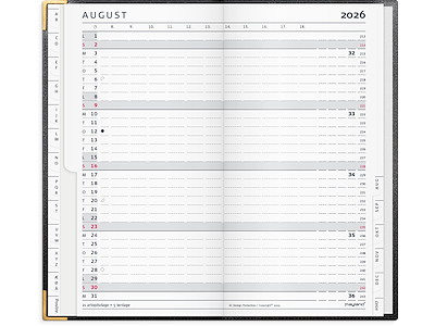 Index Planner månedskalender sort skind 2026