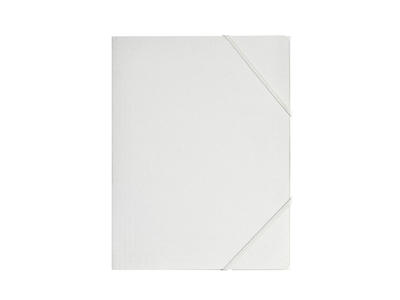 Elastikmappe A4 karton hvid m/hvid elastik