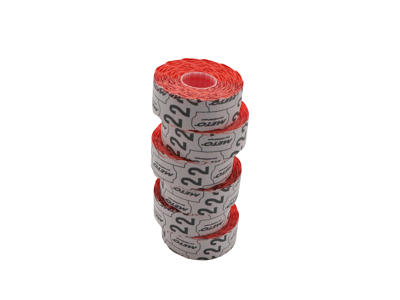 Prisetiket 26x16mm aftagelig neonrød Meto 1200 stk