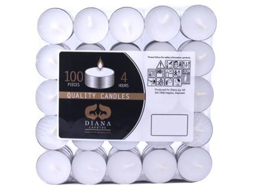 Fyrfadslys 4 timer 100 stk