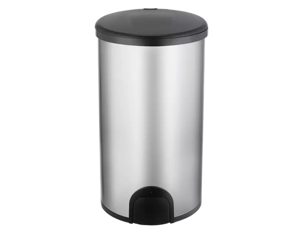 Ninestar stål affaldsspand 45 l. Fodbetjent elektrisk åbning.